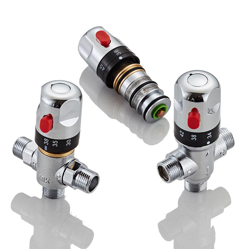 BAKALA Термостатический смесительный клапан Термостатический картридж Хромированный термостатический смесительный клапан для душа Клапан постоянной температуры