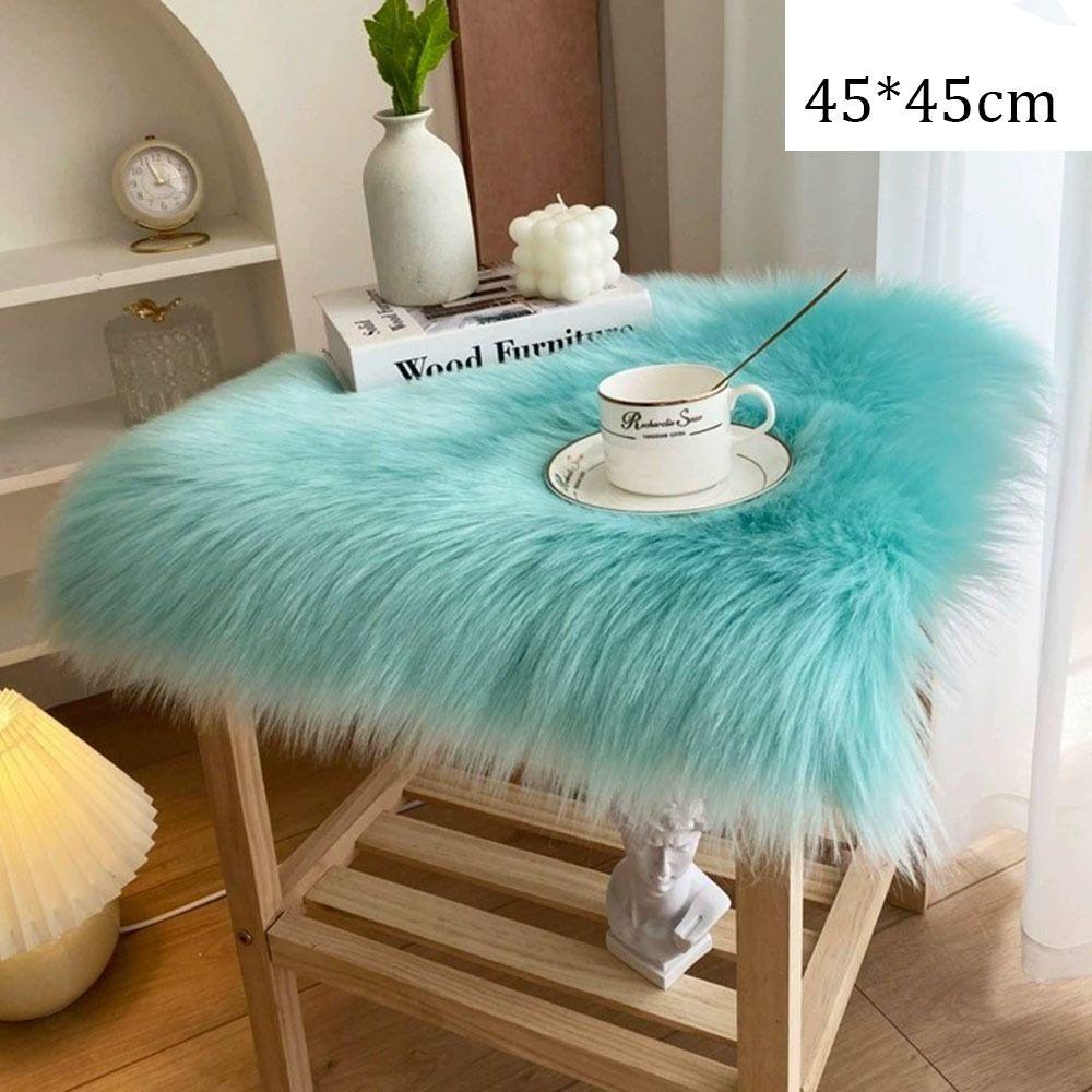 45*45cm Display Dressing Table Mat Fluffy Shaggy Fur Rugs Sofa Pillow Cushion Seat Cushion Pad
