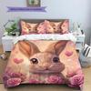 Beautiful Rabbit Pattern Bedding Home Decoration Birthday Gift (1 * duvet cover + 2 * pillowcase, without core)