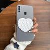 Чехол-держатель на присоске в форме сердца для Samsung Galaxy A11, полупрозрачный матовый, ударопрочный, из мягкого ТПУ