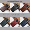High-quality Cowhide Crocodile Belly Pattern Genuine Leather Protective Cover for Honor Magic 4 and Magic 4 Pro.