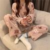 Женский коралловый флисовый пижамный комплект OEING