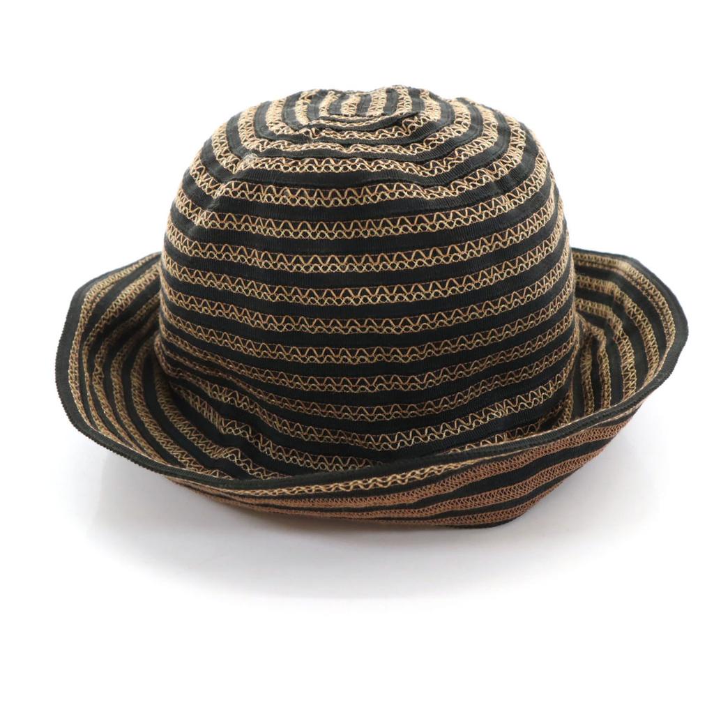 Kenzo Made In Japan Border Bucket Hat M(22.4") Black Series Hat Men's Used