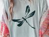 Dragonfly Bug Tee – Minimalist Insect Silhouette Shirt, Nature Lover Gift, Linocut Entomology Style Woodland Graphic