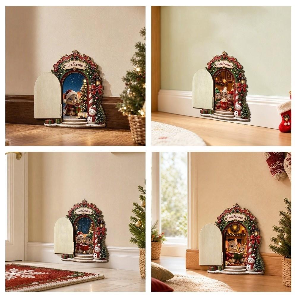 Openable Mouse Hole Door Mini Miniature Garden Door Creative Fairy Elf Door Outdoor Yard Art