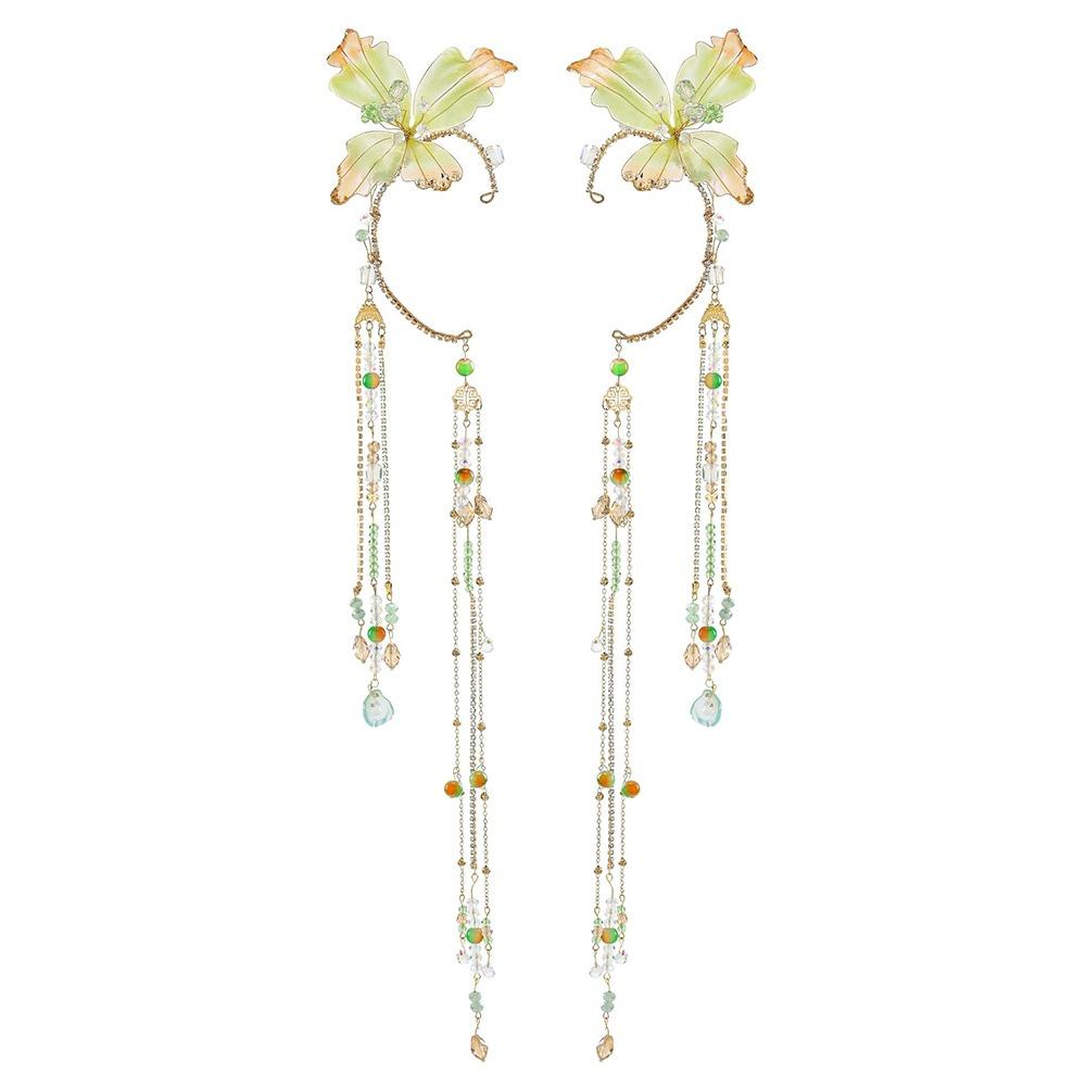 Каффы для ушей в виде эльфа с белым цветком, золотые манжеты для ушей в виде русалки для Хэллоуина, Рождества, свадьбы, вечеринки