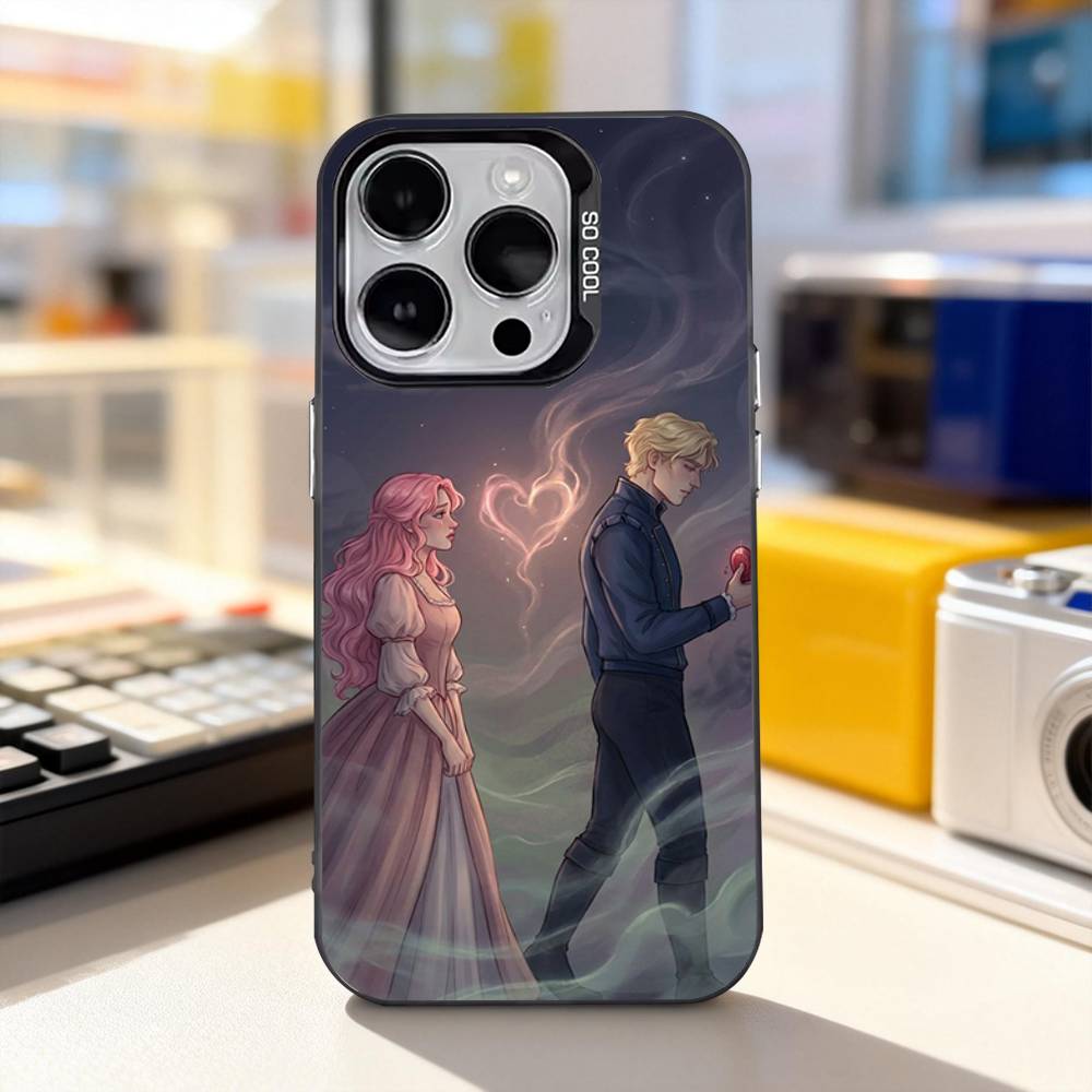 Чехол для телефона 'Однажды на разбитом сердце' для iPhone 11,12,13,14,15,16,17,Pro,Max,Plus,E,Air,Mini IMD Матовый Черный
