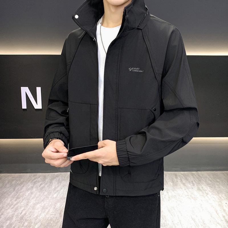 Осенняя куртка мужская Новая свободная куртка с капюшоном в стиле кэжуал для молодежи, для занятий спортом на открытом воздухе, костюм высокого качества