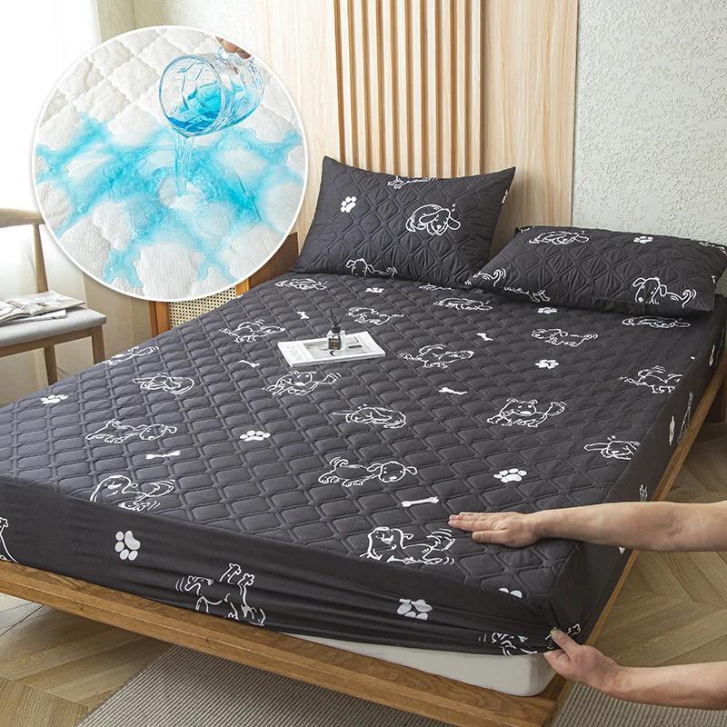 Супер водонепроницаемый стеганый матрас для кровати, набор чехлов для односпальной двуспальной кровати, защита от намокания, пылезащитная простыня на кровати