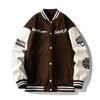 Spring and Autumn New Loose Baseball Clothes Couple Clothing American Trend Embroidered Leather Jacket