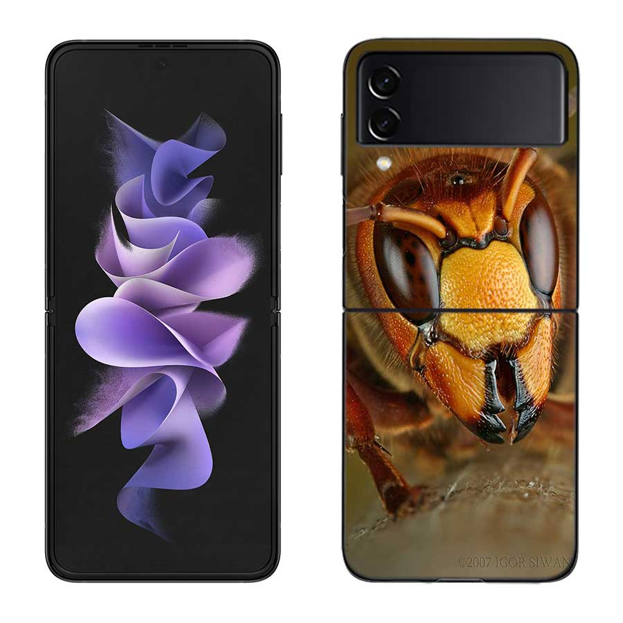 Чехол Killer Wasp Wasp Population для Samsung Galaxy Z Flip 3 Flip 5 4 5G Black Hard Cell Phone Cover Samsung Z Flip 5 5G Luxury