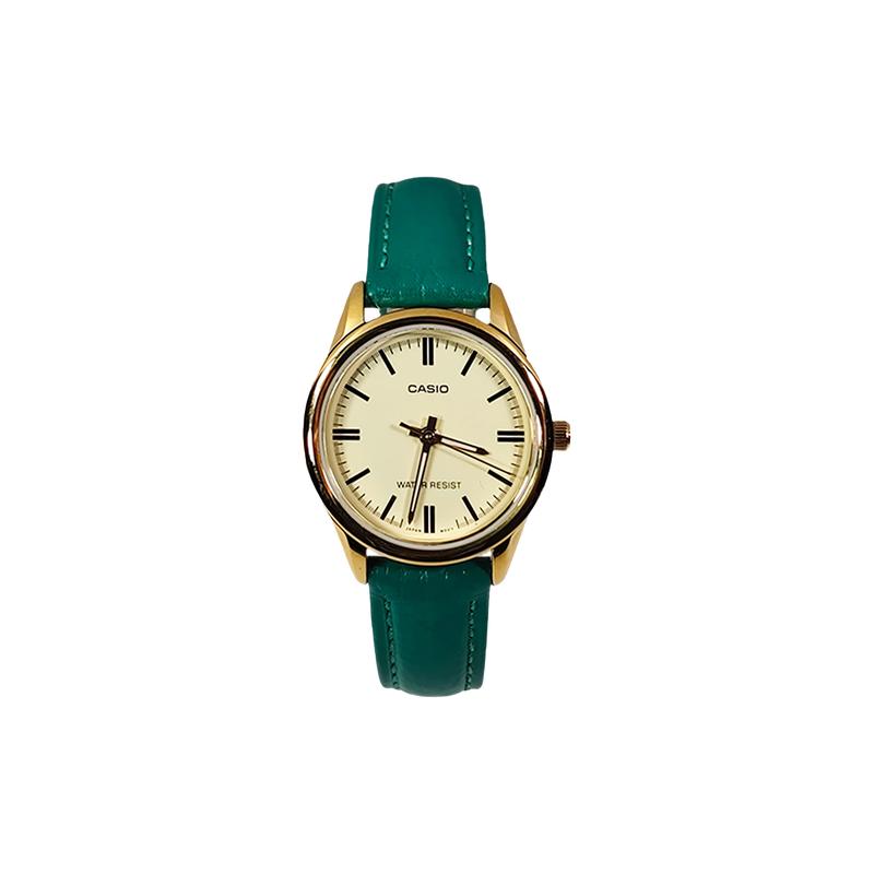 Casio Индивидуальные часы модифицированная серия Hansha облачная фольга корпус из нержавеющей стали модные трендовые часы LTP-V005GL-9AUDF Зеленый ремешок