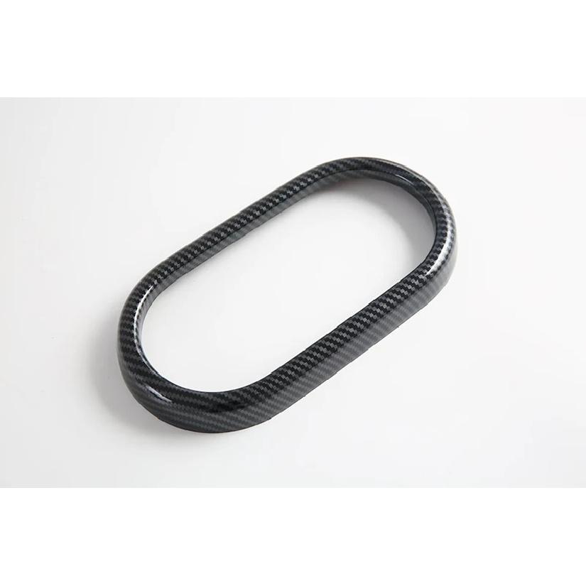 For BMW Mini 2025 2026 Carbon Fiber Style Front Center Console Cup Drink Holder Cover Trim Bezel Frame Molding Garnish