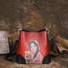 Johnature Женская сумка из натуральной кожи с ручной росписью в стиле ретро, ​​универсальная сумка-ведро большой вместимости, сумки на плечо