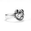 Adjustable Open Ring With Vintage Bulldog Charm Plated Unisex Retro Animal Jewelry