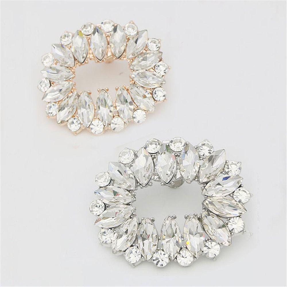 Bride Shoes Rhinestones Crystal Shiny Decorative Clips Shoe Clips Shoes Decorations Charm Buckle