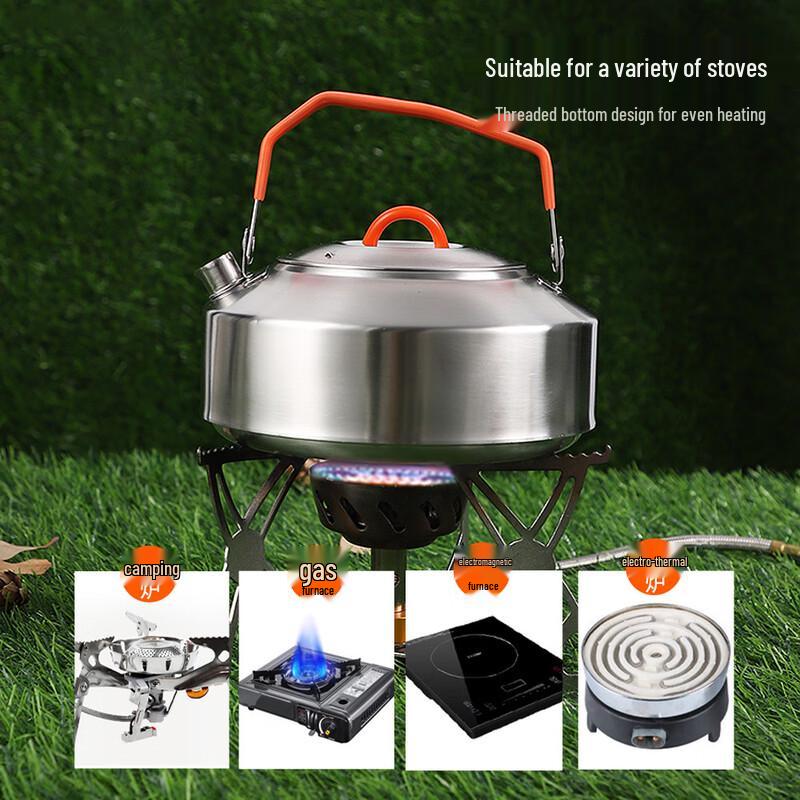 1.5L 304 Stainless Steel Camping Kettle