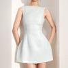 Spring New Women's Clothing Elegant and Elegant Solid Color Round Neck Sleeveless Backless Slim Dress