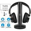 Беспроводные Hi-Fi наушники для телевизора с цифровым RF-передатчиком 2,4 ГГц - Беспроводная накладная гарнитура для домашнего просмотра ТВ и игр - Порты RCA/3,5 мм/Оптический