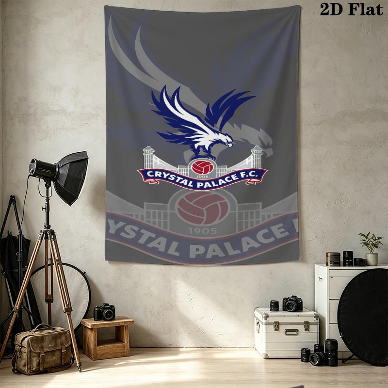 Crystal Palace Football Club Wall Tapestry Aesthetic Wall Hanging Printed Fabric Blanket Decorative Tapestries for Bedroom Living Room Home Decor