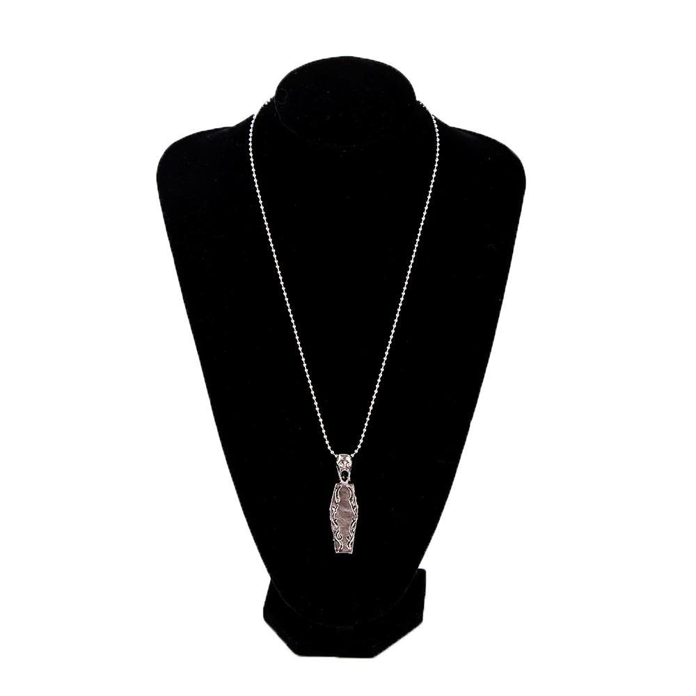 Vintage Stainless Steel Skull Human Skeleton Steampunk Cross Pendant Necklace Chain