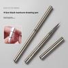 Ultra-Fine Nail Art Pen: Black Metal Holder, Long Outline & Flower Dyeing Tool with Cap