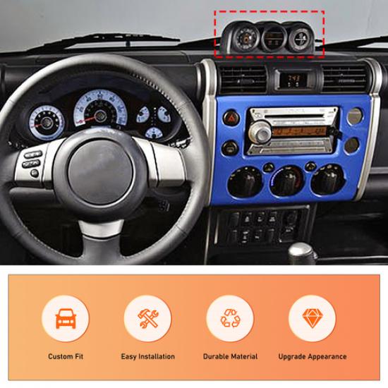 ABS Carbon Dashboard Meter Dash Clock Cover Trim For Toyota FJ Cruiser 2007-21