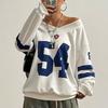 Women's New American Retro V-neck Loose Sports Style Sweatshirt