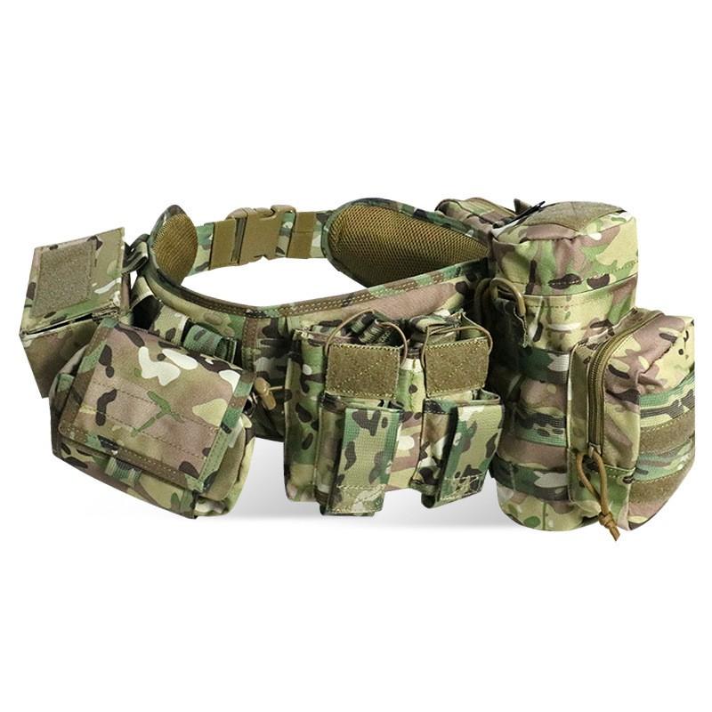 5-Piece Tactical Belt Set Camo Utility Hiking Shooting Outdoor Sports