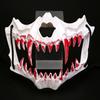Half Face Mask Horror Halloween Costume Props Animal Skeleton Blood Mask with Elastic Straps for Halloween Cosplay Carnivals Masquerades