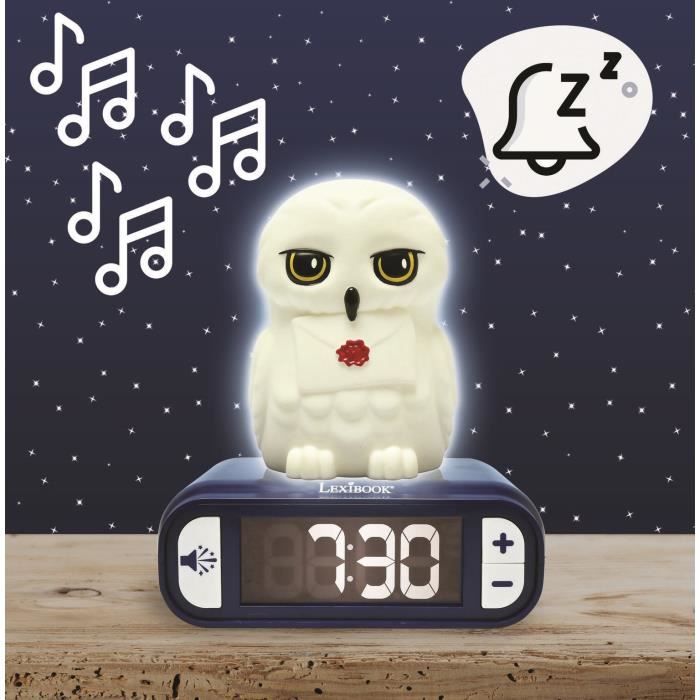 Réveil veilleuse digital LEXIBOOK - Hedwige - 3D lumineux et sonore - Enfant