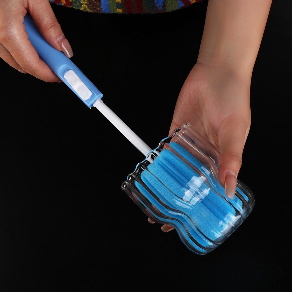 Removable Sponge Cup Brush Adjustable Sponge Cleaning Brush Baby Bottle Brush  Glass Cup