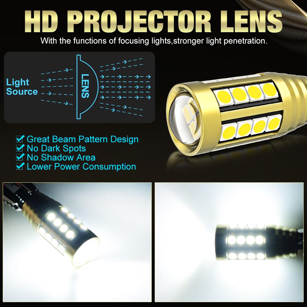 2 шт. T15 W16W светодиодные лампы Canbus автомобильные фары 2000LM 28SMD 3030 чипы 9012 921 с объективом без ошибок задний резервный фонарь заднего хода авто лампа 6000K белый 12 В