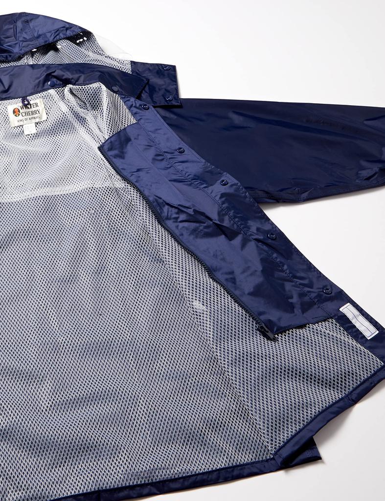 Школьный дождевик, дождевое пальто и низ, темно-синий, 5XL [Зимняя вишня] (Верхний комплект, сетка)