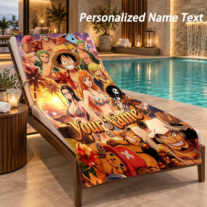 One Piece Custom Name Beach Towel Large Soft Towel for Indoor Bathroom Outdoor Beach