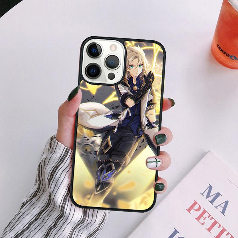 Чехол для телефона Genshin Impact Альбедо Для iPhone 17 Air 14 13 12 16Pro Max 15 11 Plus Max Защитный корпус coque
