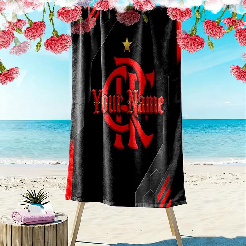 Clube De Regatas Flamengo Custom Name Print Beach Towel Large Soft Quick Dry Towel For Beach Camping Swimming