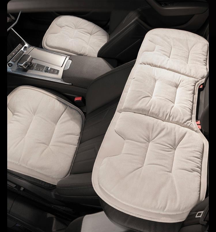 Premium Flannel Plush Winter Car Seat Cushion Set - 3-Piece Rear Set for Mercedes-Benz & BMW