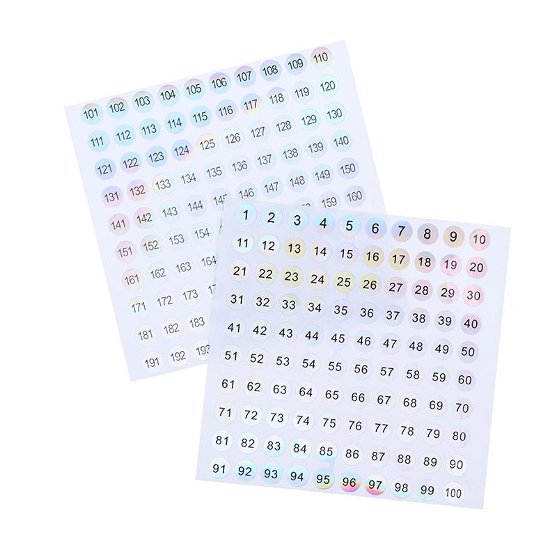 Водонепроницаемый номер 1-200 лазерные этикетки наклейки лак для ногтей губная помада бирки с номерами