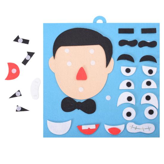 Non-Woven Five Sense Organs DIY Assembling Puzzle Jigsaw Children Training Toy