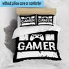 Neon Game Night Party 3pcs Bedding,Including 1pc Duvet Cover And 2pcs Pillowcases Perfect for Christmas,Ideal for Bedroom, Dormitory