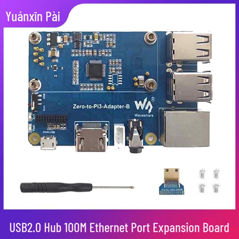 Raspberry Pi Zero 2W USB Hub with RJ45 Gigabit Ethernet & Audio Pin Header.