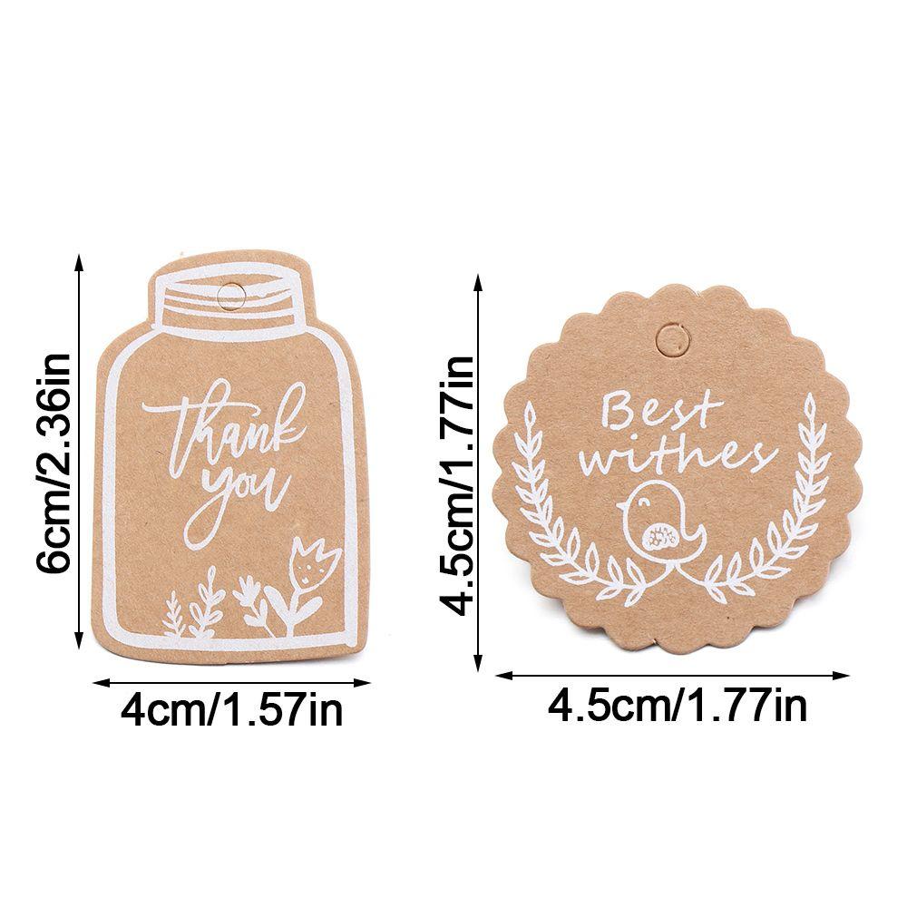 50 шт. бирка для вечеринки, подарочная упаковка, многоцветная бумажная этикетка «сделай сам», бирка «спасибо» из крафт-бумаги