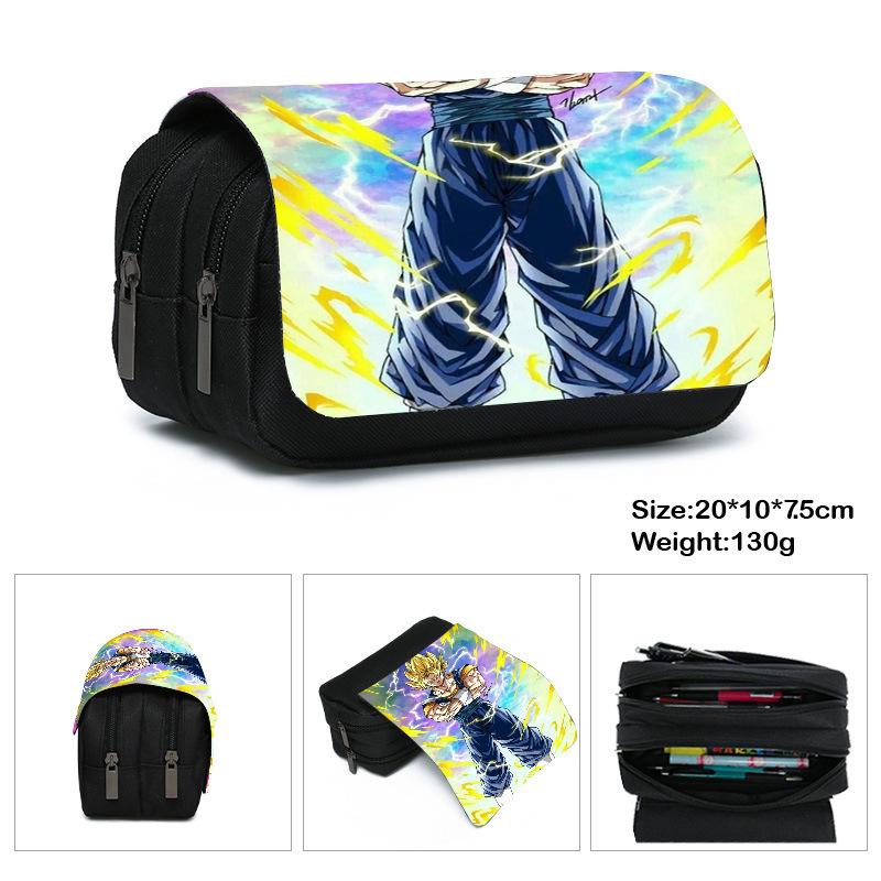 Printed Polyester Pencil Case, Large-Capacity Storage Bag, Double-Layer Flip Cover, Stationery Box.