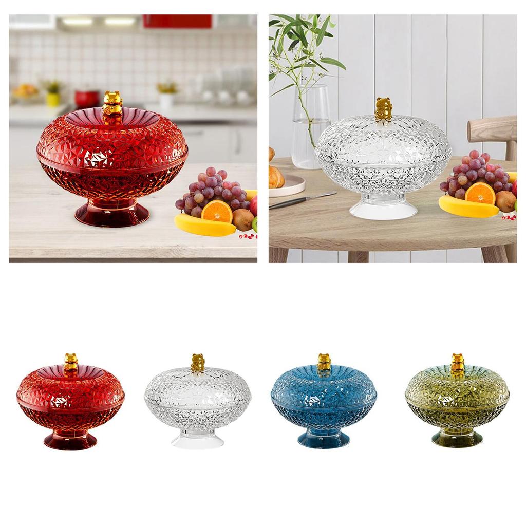 Kitchen Fruit Bowls with Lid Dustproof Removable Tray Multifunctional Fruit Holder Basket for Home Wedding Decorative Use