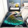 Утолщенный 3D коврик с павлином для спальни, прикроватный коврик, универсальный для четырех сезонов, коврик перед кроватью, коврик для эркерного окна, грязеотталкивающий коврик для кухни и гостиной