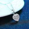 New Luxury Real 1CT Moissanite Heart Pendant Necklace for Woman Lovers S925 Sterling Silver Diamond Neck Chain Necklaces Gift