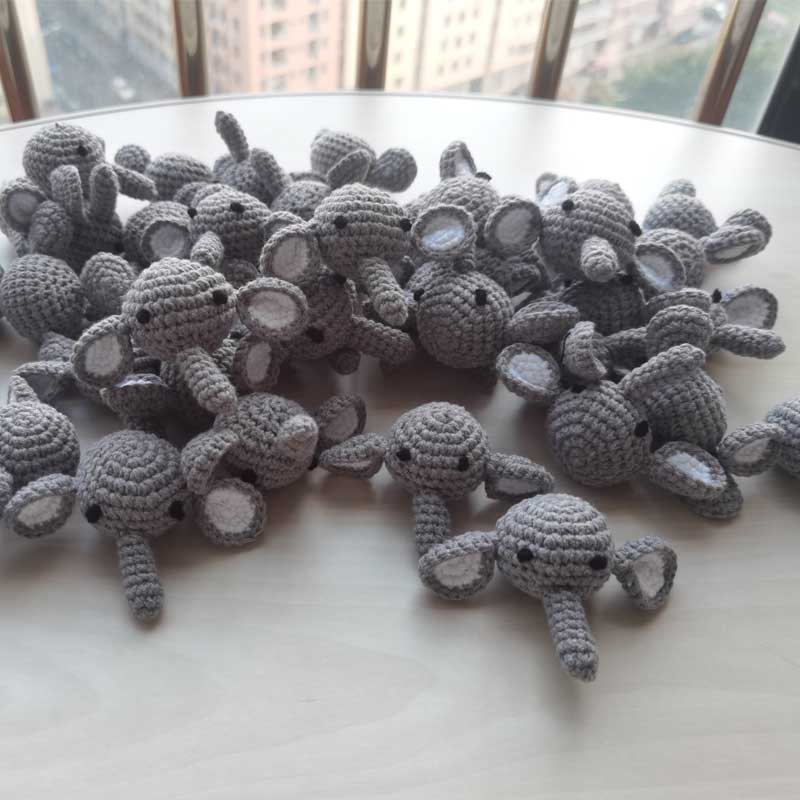 5 шт. Вязаные бусины Животное Кролик Жевательные бусины DIY Деревянные Бусины для прорезывания зубов Вязание Бусины Украшения Кроватка Сенсорная игрушка Грызунок для ребенка