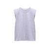 Spring New Women's Clothing Fashion Trendy Cool Easiest for Match round Neck Sleeveless Padded Shoulder Decorative T-shirt 0858030 0858034