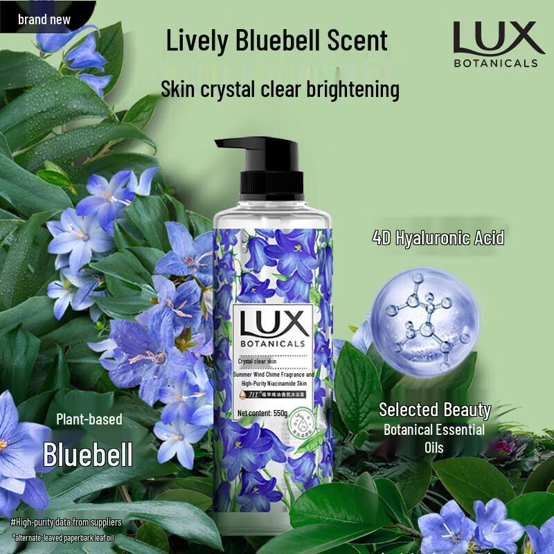 Lux Botanical Essential Oil Fragrance Shower Gel, Bluebell & Niacinamide
